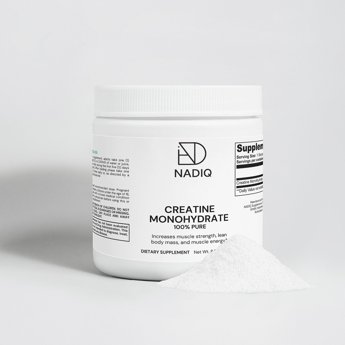 NADIQ, Kreatin Monohydrat – Für Leistung, Ausdauer & Regeneration (250 g)