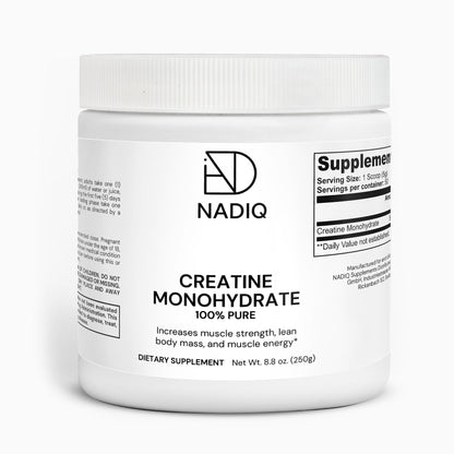 NADIQ, Kreatin Monohydrat – Für Leistung, Ausdauer & Regeneration (250 g)